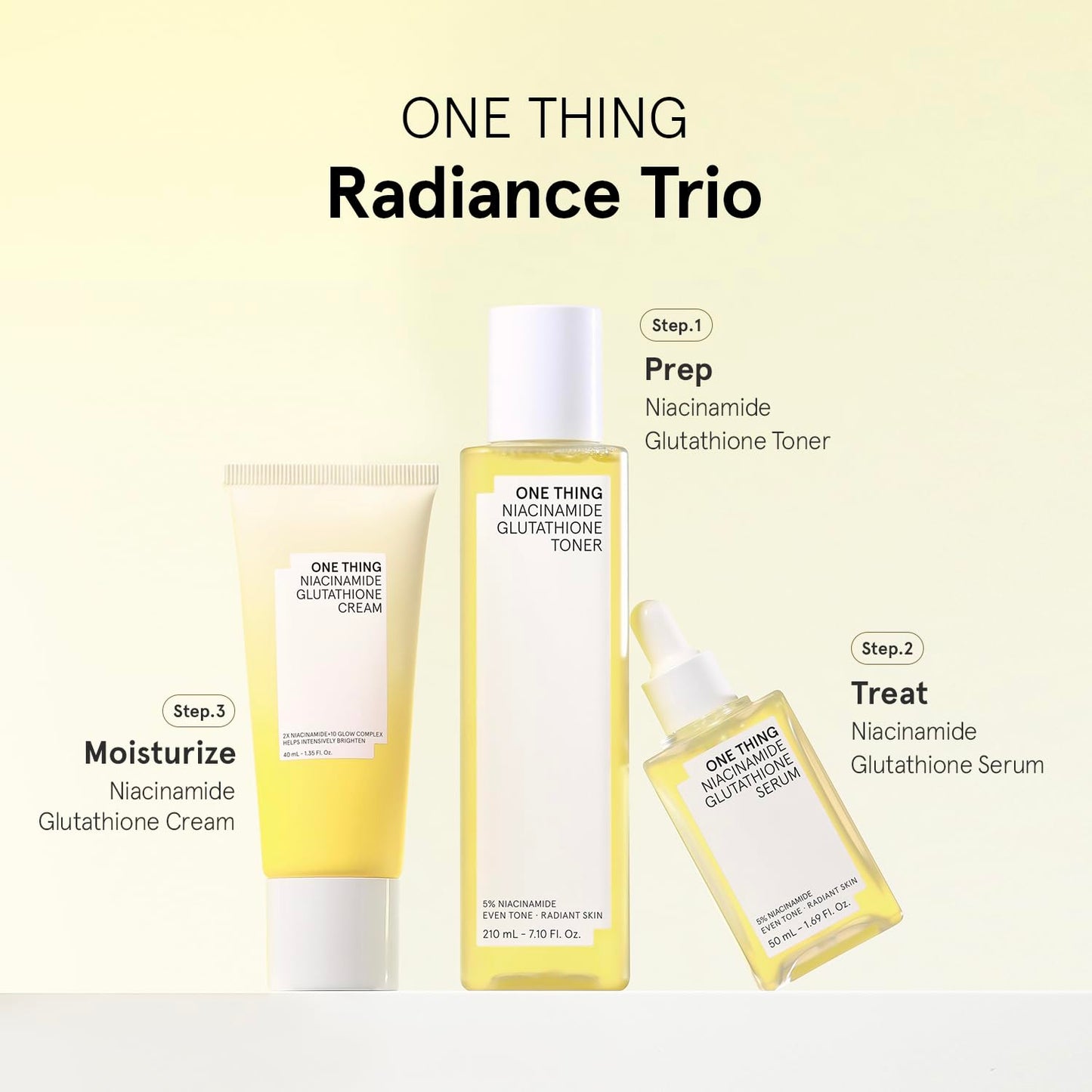 ONE THING Niacinamide Glutathione Cream, Daily Face Moisturizer Helps Balance Skin Tone, Reduce Dullness and Refine Texture for Radiant Skin 1.35 fl oz, 40ml