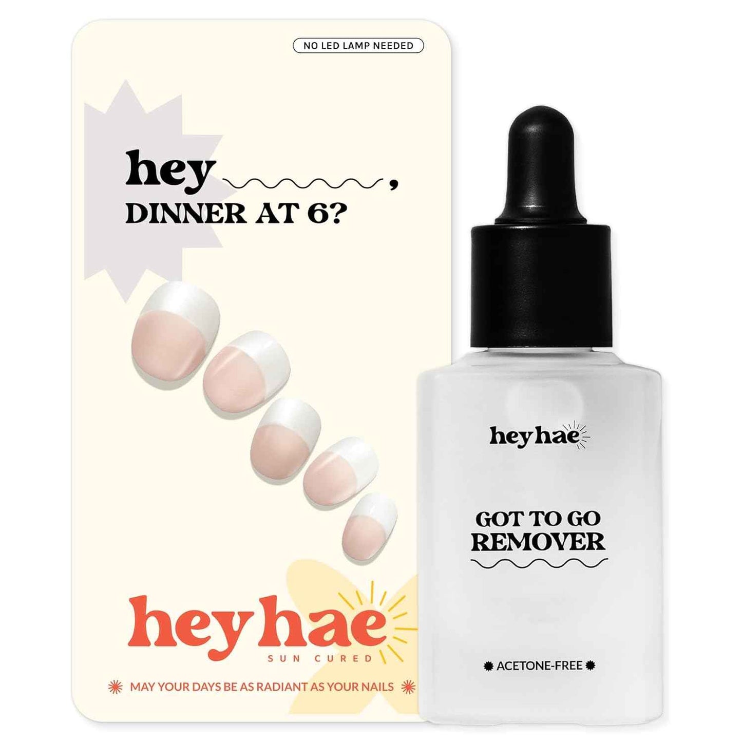 Semi Cured Gel Nail Strips Bundle - Heyhae Essentials 2 Pack with Got to Go Remover