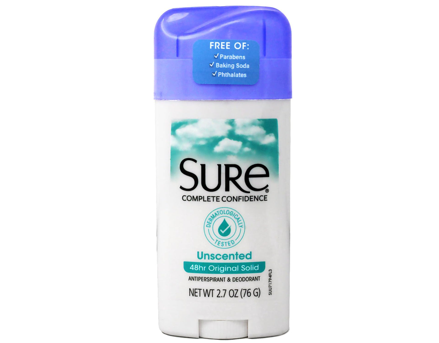 Sure Original Solid Unscented, Anti-Perspirant Deodorant 2.70 oz (Pack Of 1)