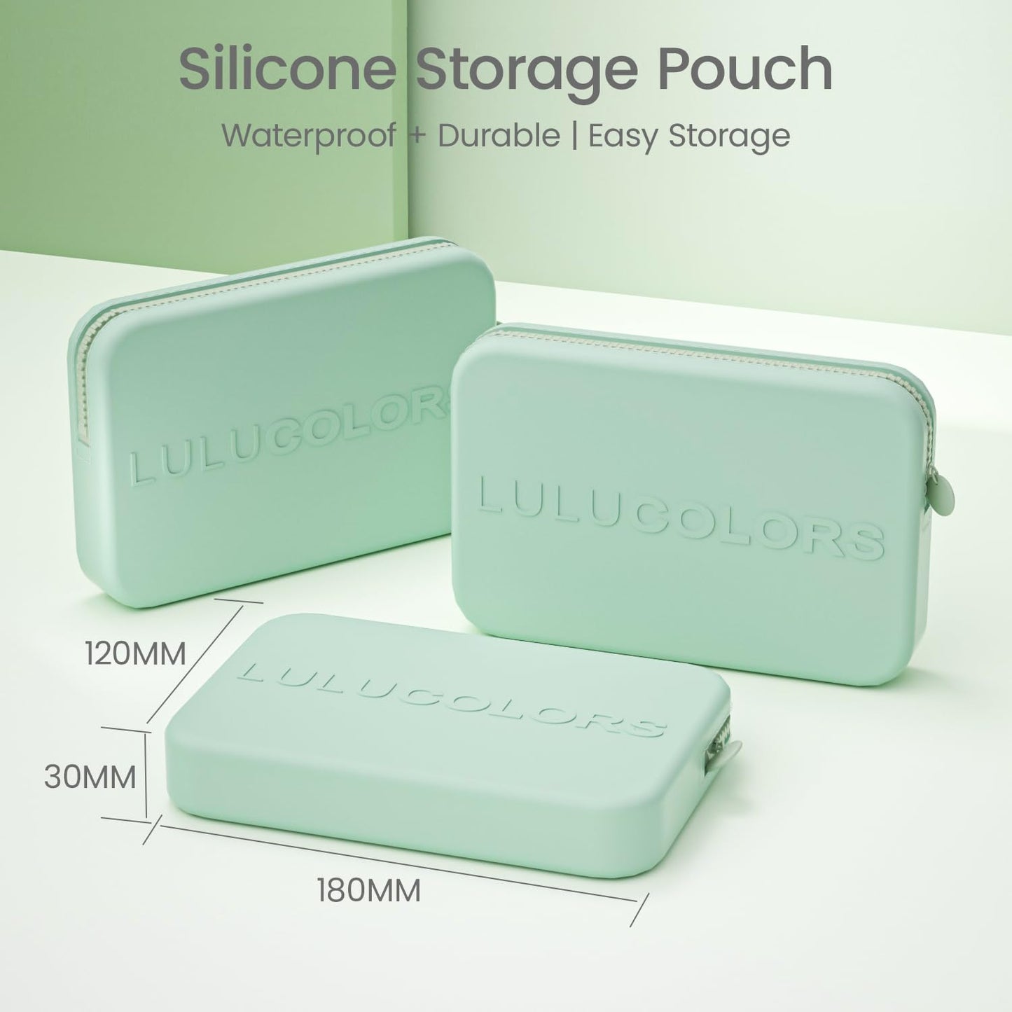LULUCOLORS-Dual-Ended Makeup Brush Set with Sponge & Travel Case-13 Kinds of Multi-Functional Brushes for Face & Eyes – Soft Bristles, Easy Travel Brush Set (Mint Green)