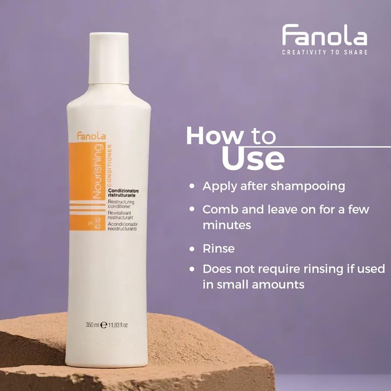 Fanola Restructuring Hair Conditioner for Women & Men - Hydrating Conditioner for Dry Hair with Argan & Linseed Oil - Repairing, Nourishing, Anti-Frizz Formula for Damaged Strands (33.8 Fl oz)