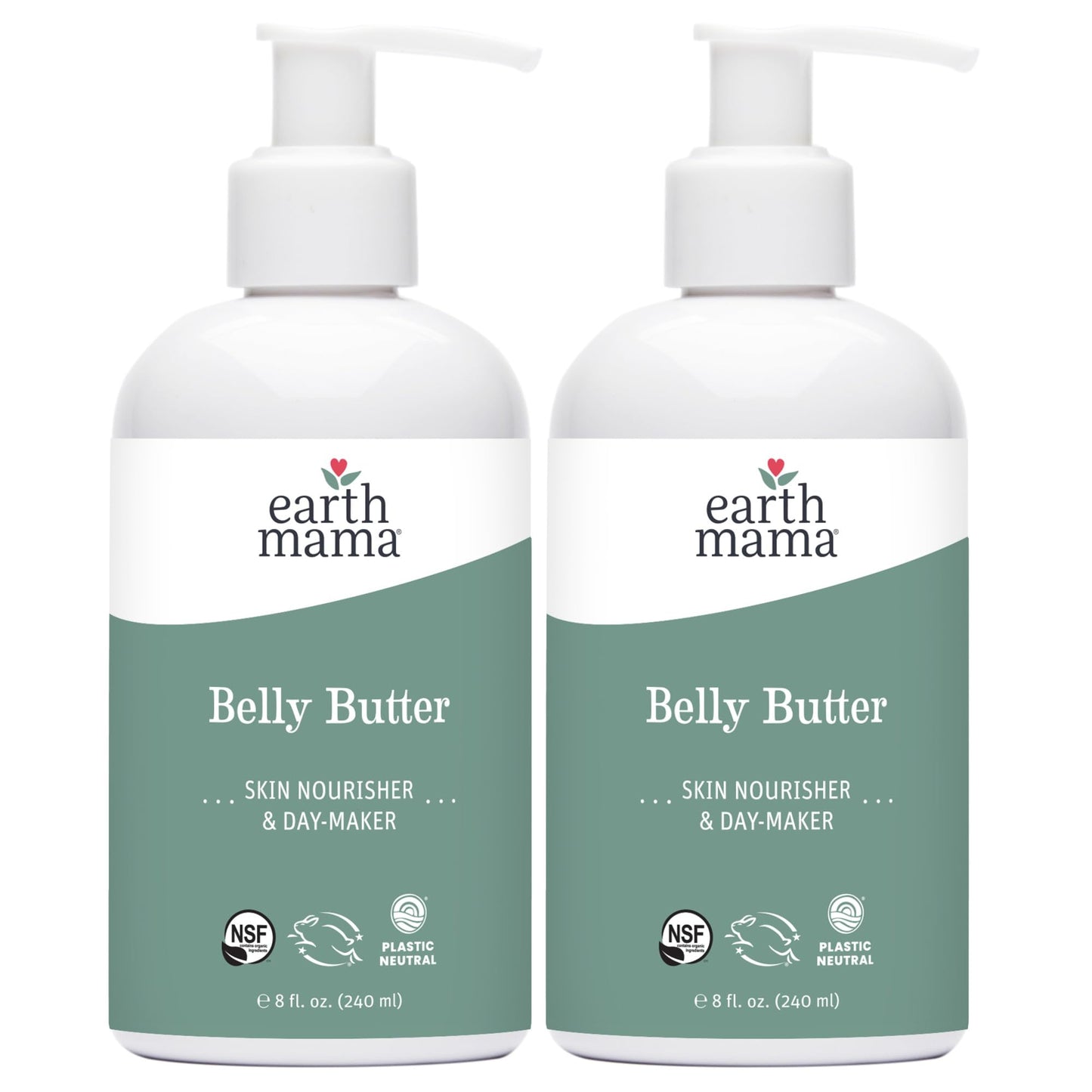Earth Mama Belly Butter, Maternity Moisturizer for Dry Skin | Lotion for Pregnancy and Postpartum Recovery Self Care, Body Cream with Aloe, Fragrance Free, 8-Fluid Ounce (2-Pack)