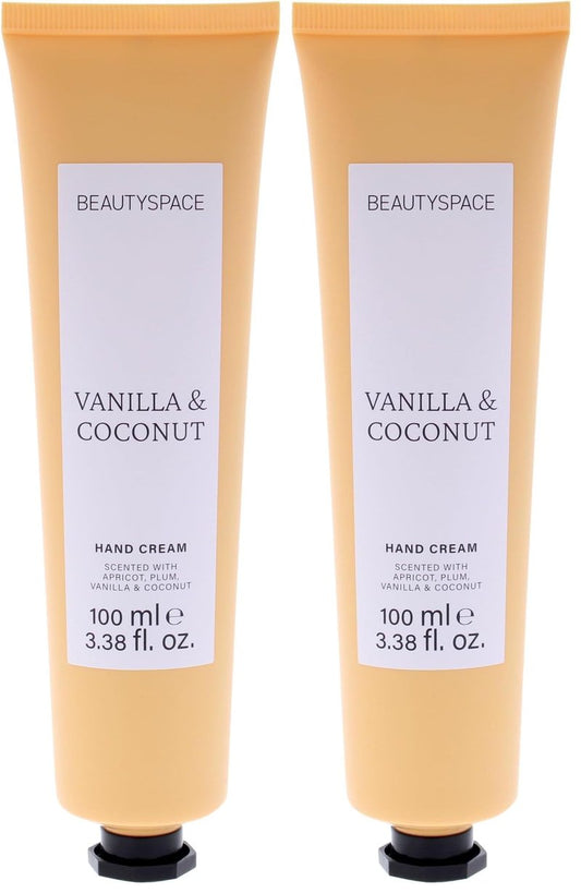 SpaceNK Beauty Space Hand Cream - Vanilla and Coconut for Unisex - 3.38 oz Cream (Pack of 2)