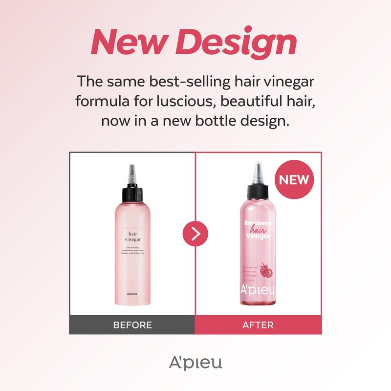 A’PIEU Raspberry Hair Vinegar Rinse for Scalp Detox & Clean, Smooth & Shiny Hair, Clarifying Treatment for Dandruff, Buildup, Oily & Itchy Scalp, pH Balancing, Korean Haircare, 6.76 fl oz