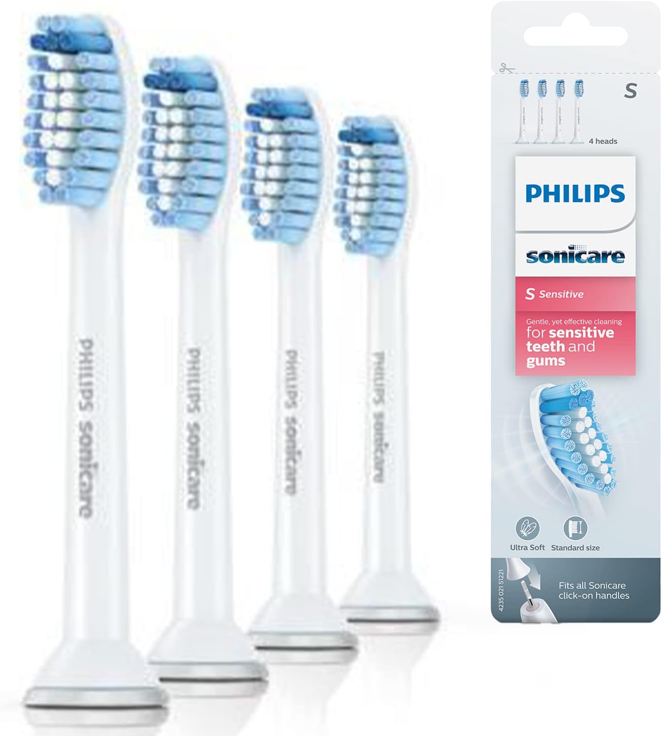 Philips Sonicare Sensitive Toothbrush Heads - Gentle Cleaning for Sensitive Teeth | 2-Pack