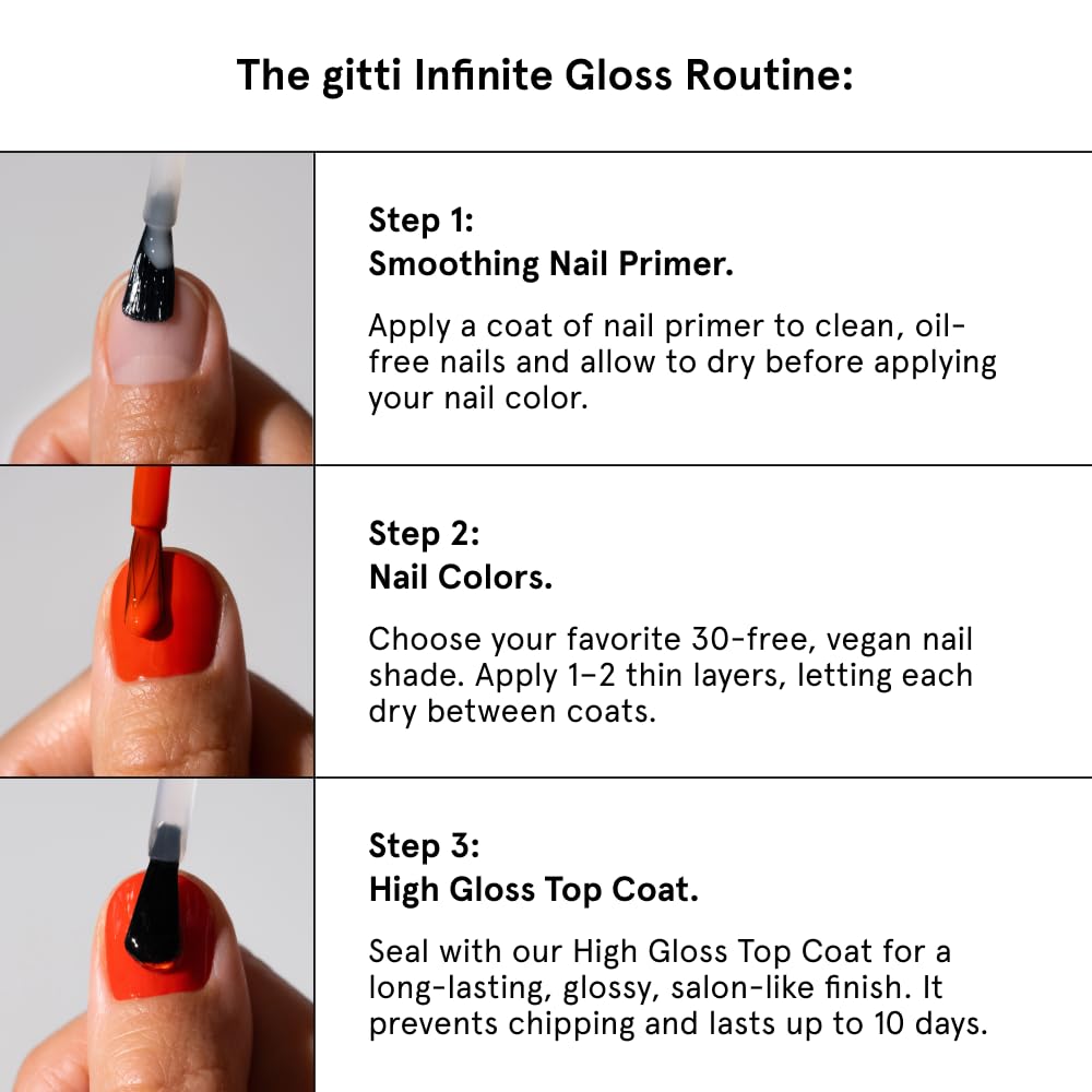 gitti Plant-based Nail Polish I Non-Toxic, 30-Free, Based On Natural Origin Ingredients, Cruelty-Free, Vegan, High Performance Colors, Glossy Finish, Shade no. 114 Pink Sheen (0.5 fl oz)