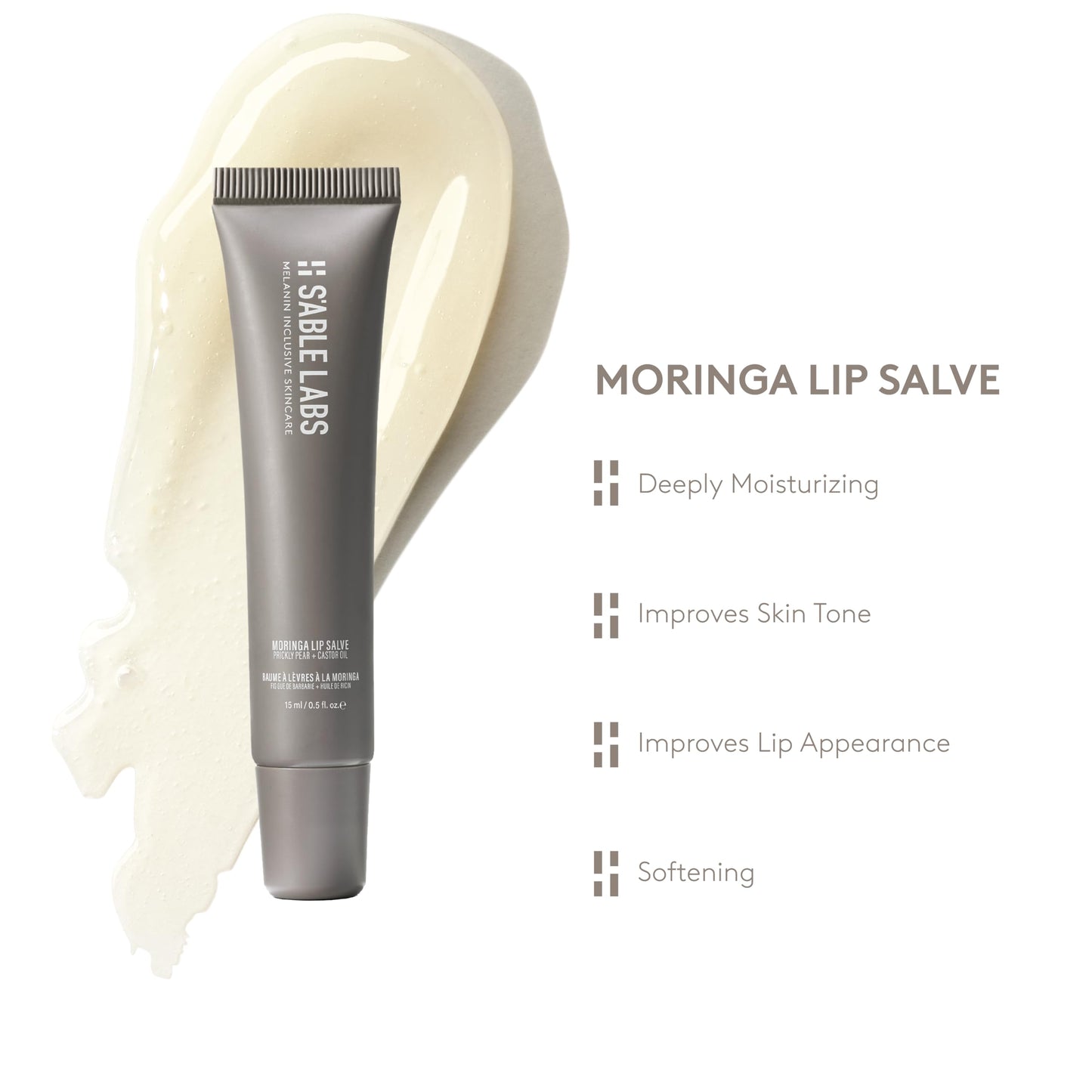 S'ABLE Labs - Moringa Lip Salve (Clear; 15 mL | 0.5 fl oz)