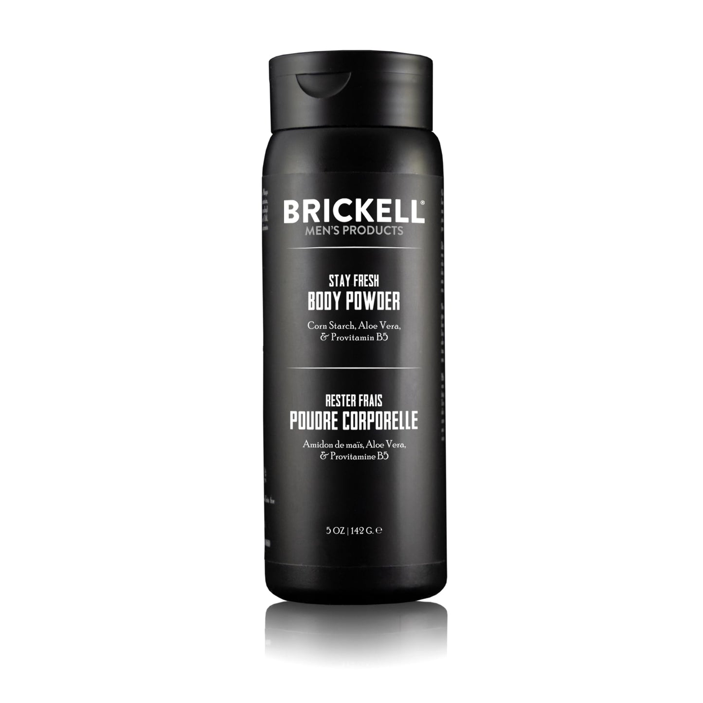 Brickell Men's Products Stay Fresh Body Powder for Men, Talc-Free, Absorbs Sweat, Keeps Skin Dry, with Aloe, Pro-Vitamin B5, and Corn Starch, 5 oz, Scented