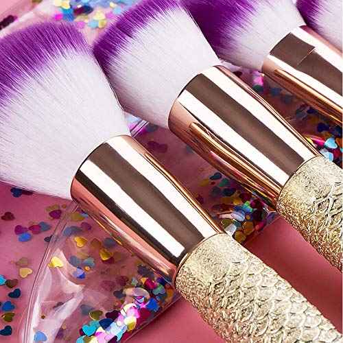 6 Pieces Mermaid Makeup Brush Set Lovely Makeup Brush Kit for Girls Portable Beauty Cosmetic Tools Women Cosmetic Concealer Brush