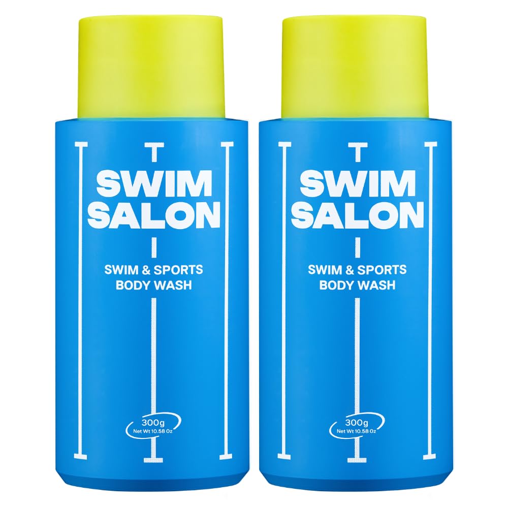 SWIM SALON Chlorine Removal Body Wash for Swimmers | Vitamin C Removes Chlorine & Restores Skin Barrier | For Pool, Saltwater & Hard Water | Sulfate-Free, Silicone-Free (10.58 oz, Pack of 2)
