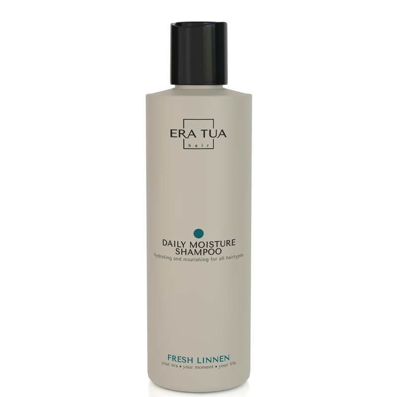 ERA TUA Fresh Linen Daily Moisture Shampoo| Dutch Made & Formulated Moisture Repairing Shampoo for Dry and Damaged Hair | Scent of Bergamot, Jasmine & Rose | 250 ml