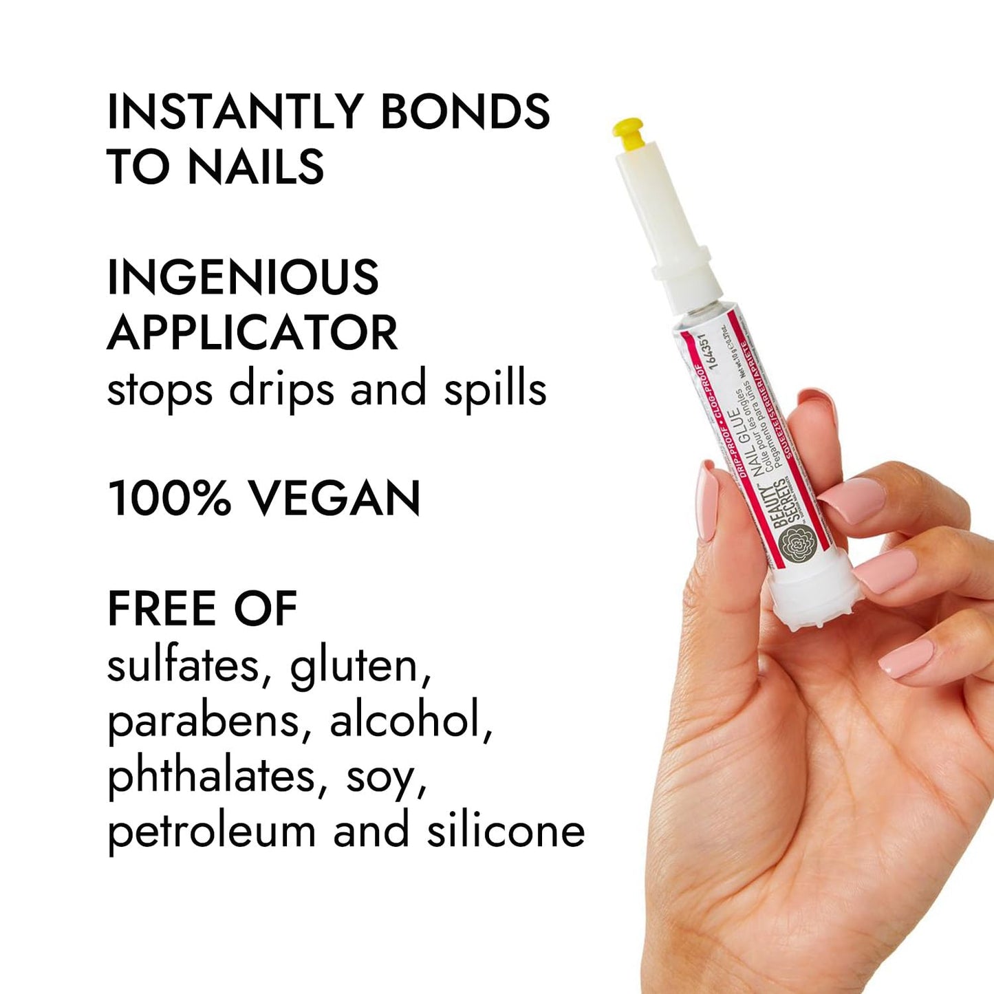 Beauty Secrets Nail Glue, Drip & Clog Proof, 6 Pack