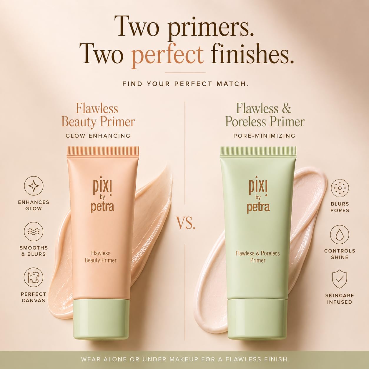 Pixi Beauty Flawless Beauty Primer, Hydrating Glow Face Primer with Vitamin A C and E, Smoothing Makeup Base for a Radiant Lit-From-Within Finish, All Skin Types, 1 fl oz / 30 ml