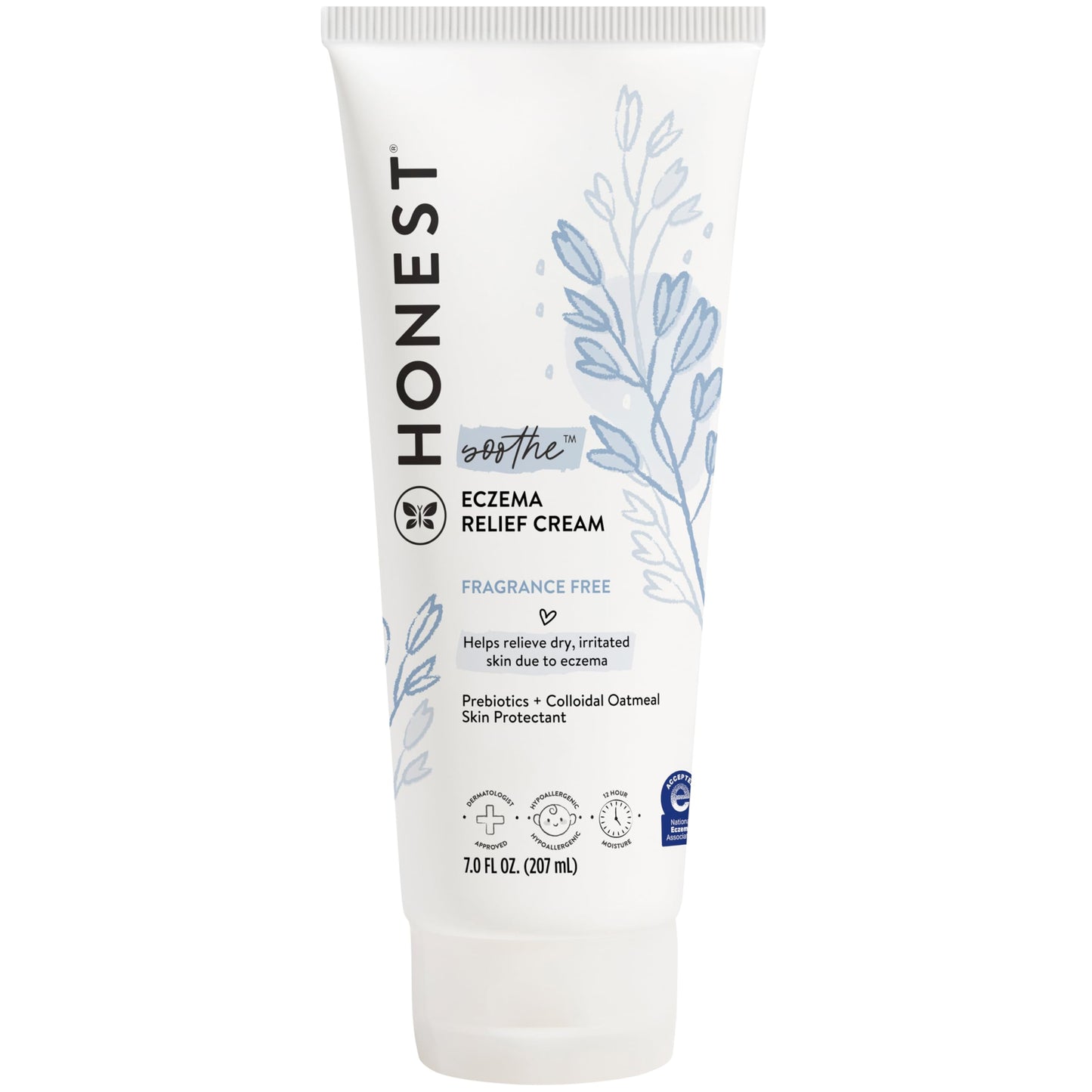 The Honest Company Eczema Soothing Therapy Cream and Skin Protectant, Naturally Derived, Gentle for Baby, Prebiotics Colloidal Oatmeal, 7 oz
