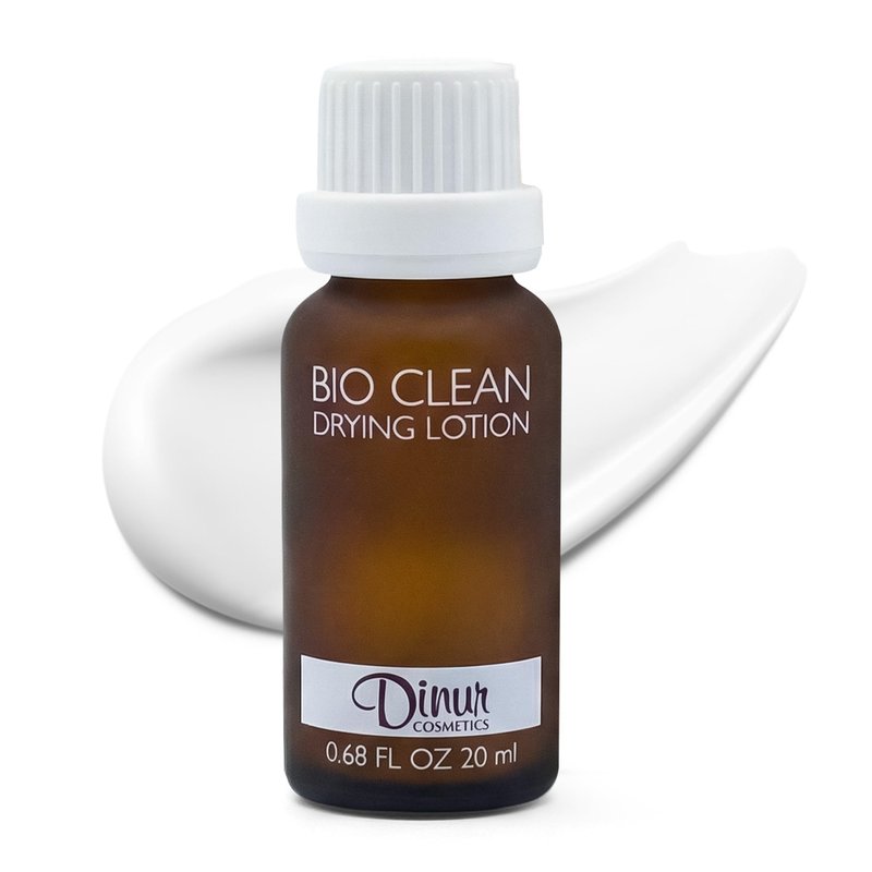 Dinur Cosmetics Bio Clean Drying Lotion, Targeted Cosmetic Spot Care for Oily & Blemish-Prone Skin, 0.68 fl oz / 20 ml