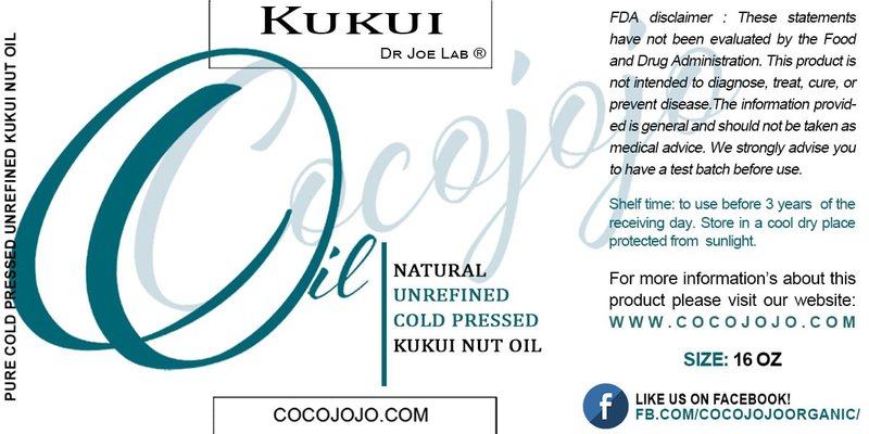 Dr Joe Lab Kukui Nut Oil 16 oz Pure Natural Cold Pressed Unrefined Extra Virgin Kukui Oil - for Hair Skin Body Nail and Beard - Moisturizing, Soothing, Hydrating, & Nourishing