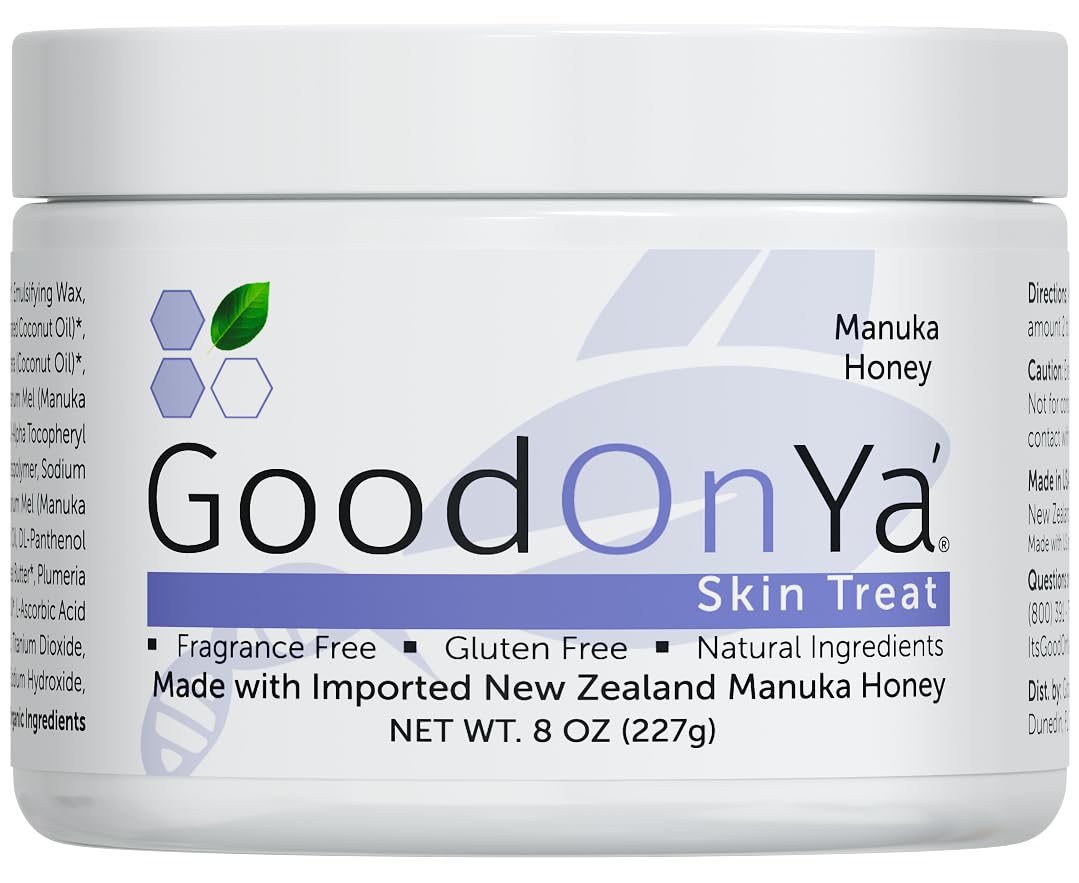 Manuka Honey Face Moisturizer with Coconut Oil, Cocoa Butter, Aloe Vera, Vitamin E and Vitamin C - Anti Aging and Skin Lightening Cream - Pore Minimizer and Whitening MSM Cream (8 oz) (8oz)