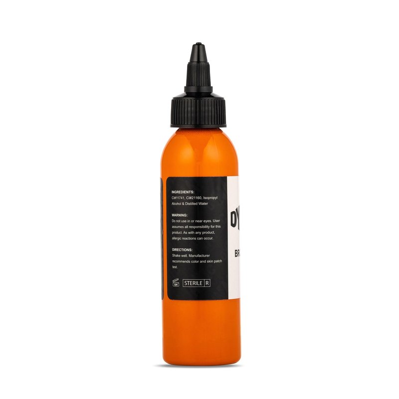 Dynamic Color Co Bright Orange Tattoo Ink: Vibrant, Sterilized, Vegan & USA-Made Since 1990 – Trusted by Artists Worldwide (4oz Bottle)