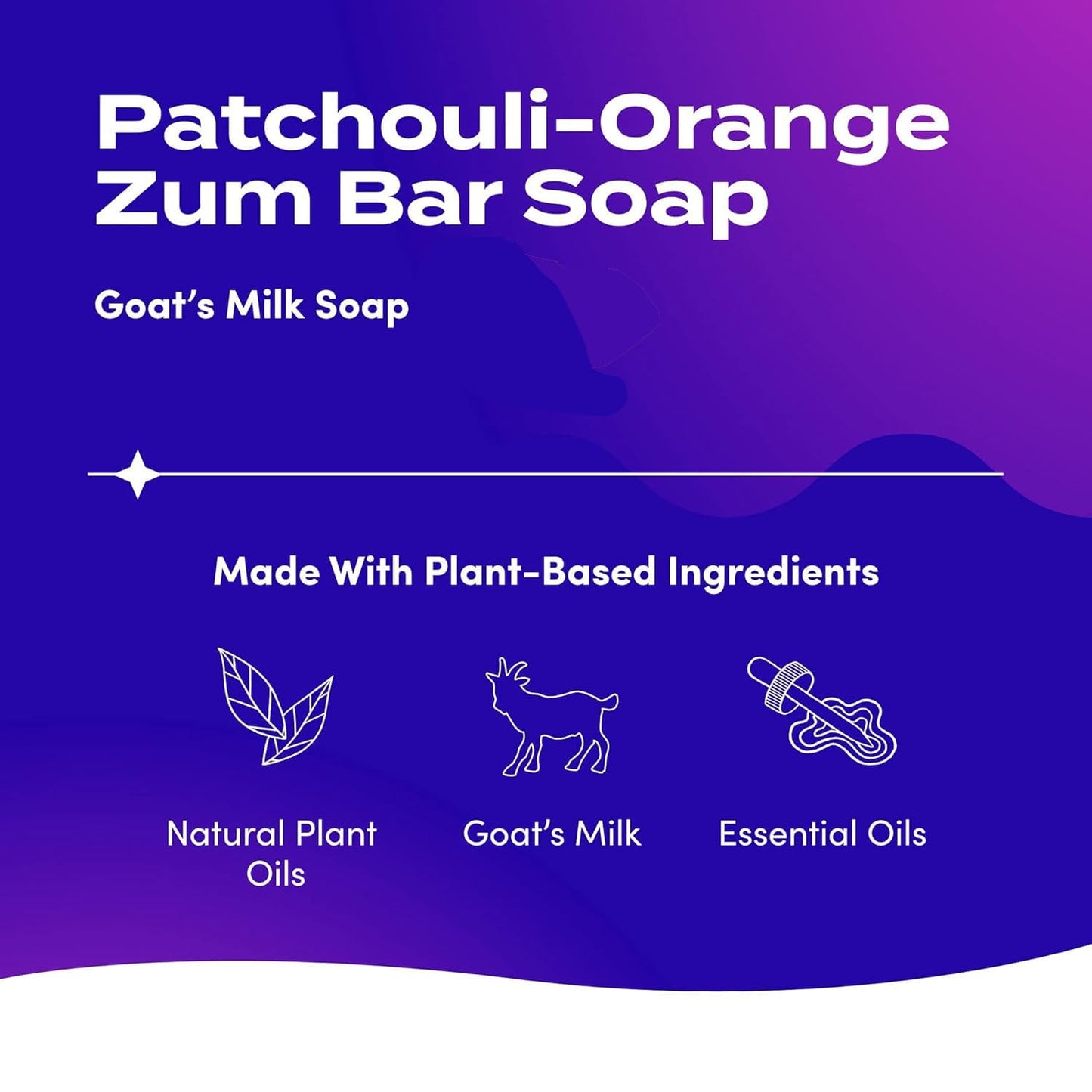 Indigo Wild Zum Goat's Milk Soap Bar - Bar Soap for Hands & Body Made with Essential Oils - 3 oz - Patchouli-Orange (6 Pack)