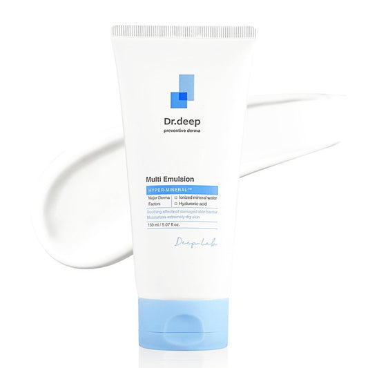 Dr.Deep Multi Emulsion - Lightweight Moisturizer for Sensitive, Dry & Itchy Skin, Hydrating Emulsion with Shea Butter & Allantoin for Skin-Barrier Repair, 5.07 fl. oz
