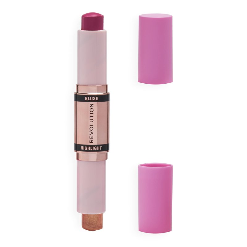 Revolution Beauty London, Blush Stick and Illuminator, Champagne Shine, Blush and Highlighter, 4.2 g