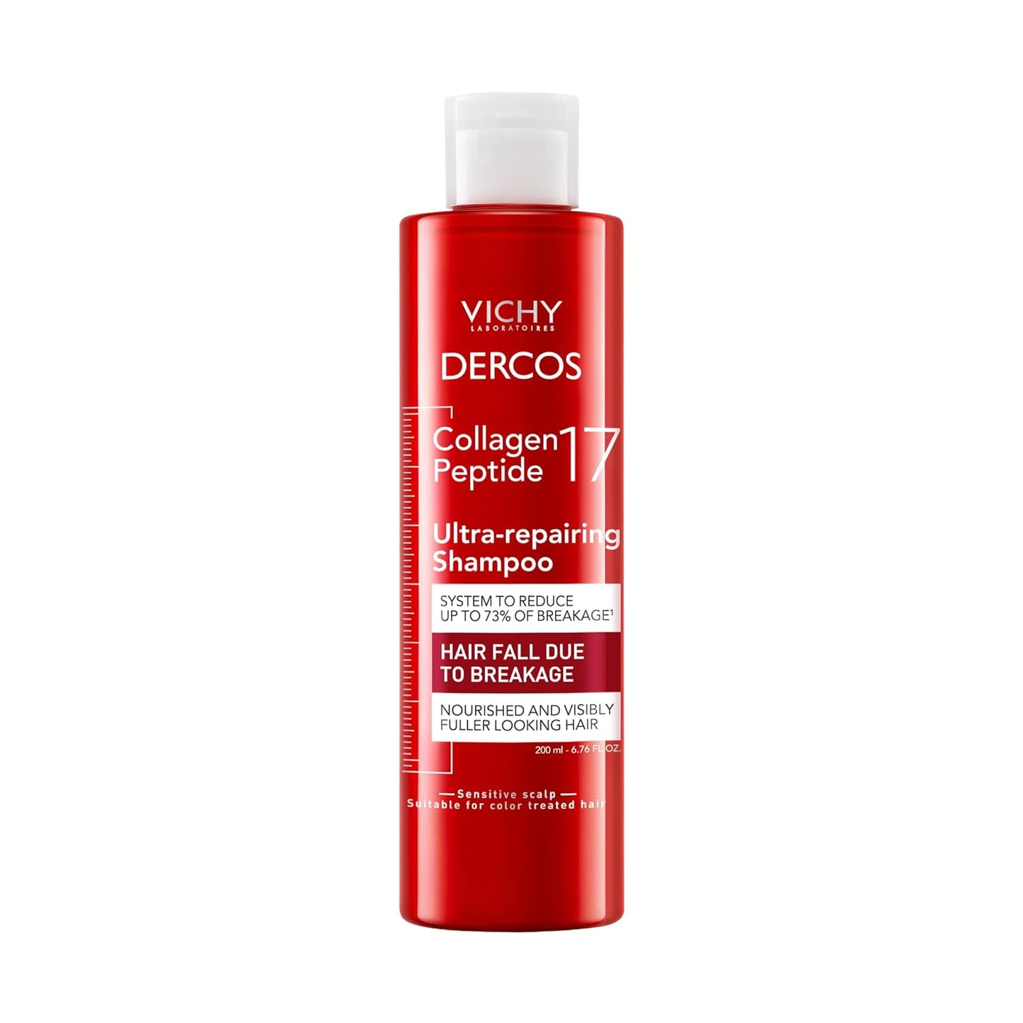 VICHY Dercos Collagen Peptide 17 Shampoo - Anti Hair Fall & Bond Repair for Weak, Damaged Hair | Strengthens & Boosts Volume