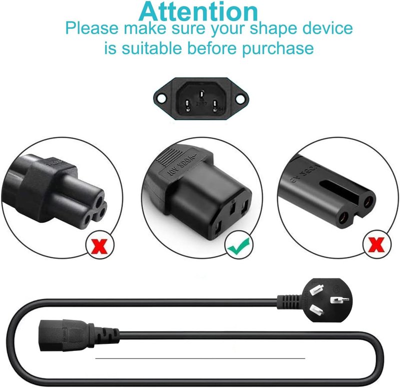Universal 3 Prong AC Power Cord - Replacement Charger for Treadmills & Ellipticals | 6FT Length