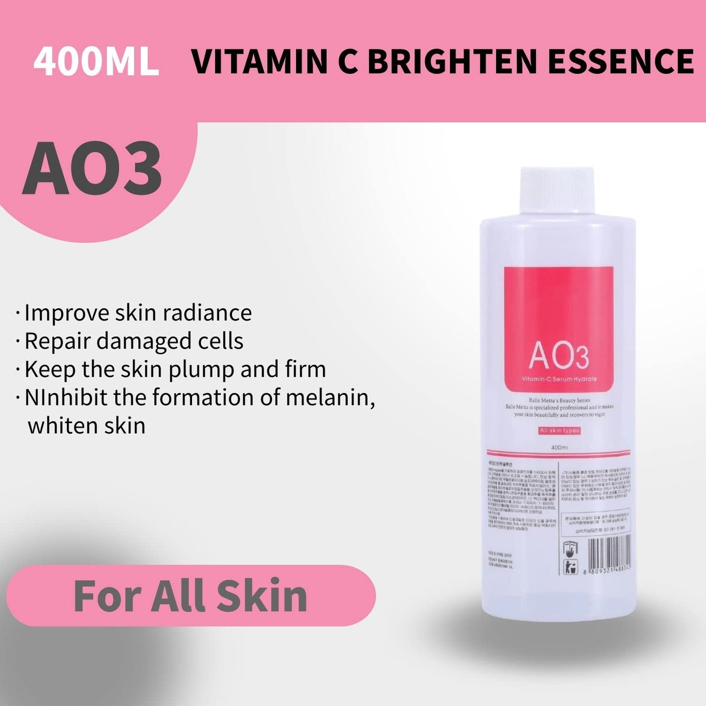 Crowsuggy Aqua Peeling Solution AS1, SA2, and AO3 for Facial Cleansing, Top Salon Skin Scrub, Hydra Skin Scrub Special, Small Bubble Solution (3 Bottle x 400ml)