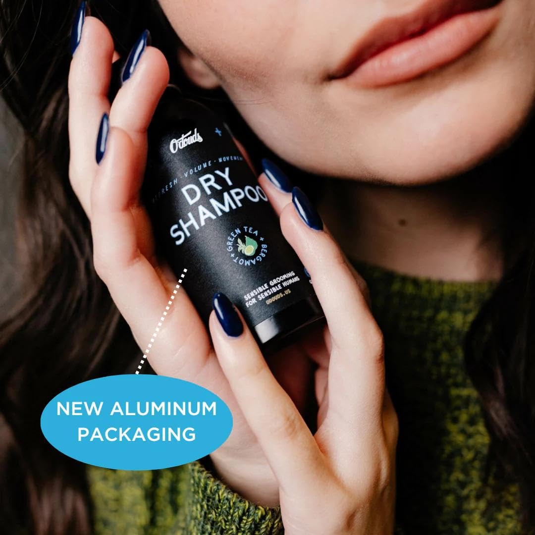 O'Douds Dry Shampoo Powder - Refreshing, Revitalizing & Volumizing Formula - Helps Absorbs Excess Oil - Natural, Vegan, PLant-Based Ingredients - Green Tea & Bergamot Scent - 2oz