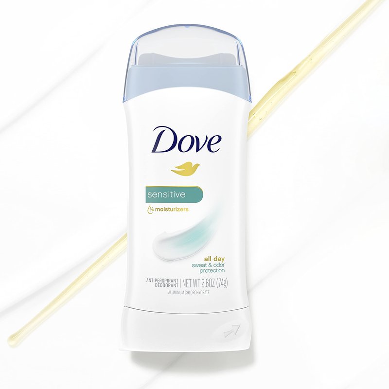 Dove Invisible Solid Antiperspirant Deodorant Stick for Women, 6 Count, Sensitive, for All Day Underarm Sweat & Odor Protection 2.6 oz