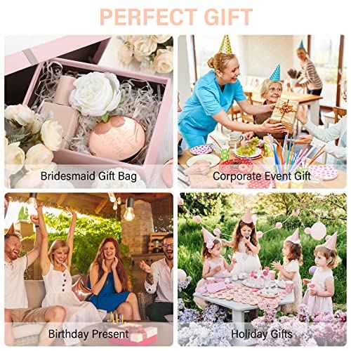 Roowest 12 Pcs Inspirational Compact Mirror Christmas Small Gifts for Mom Women Bulk Double Sided Travel Thank You for Being Awesome Makeup Magnifying Pocket Mirror for Purse(Rose Gold)