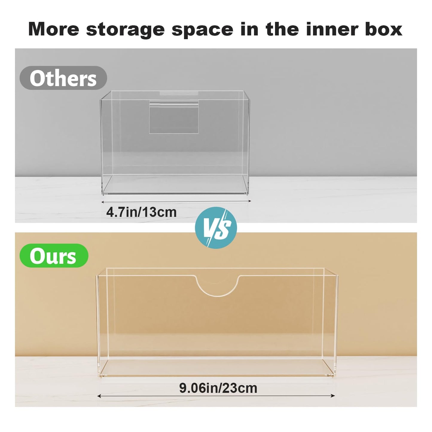 IceFun 4 Pack Large Stackable Storage Drawers,Acrylic Bathroom Kitchen Cabinet Undersink Makeup Organizer With 2 Pack Divider.