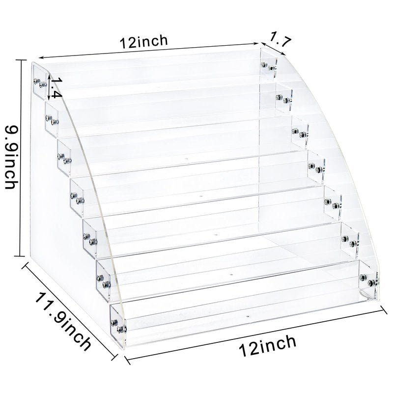 SOUJOY 7 Tier Sunglass Organizer Stand, Acrylic Sunglass Holder, Clear Nail Polish Display Stand, Eyewear Countertop Storage Tray for Highlighting Glasses, Makeup, Essential Oil