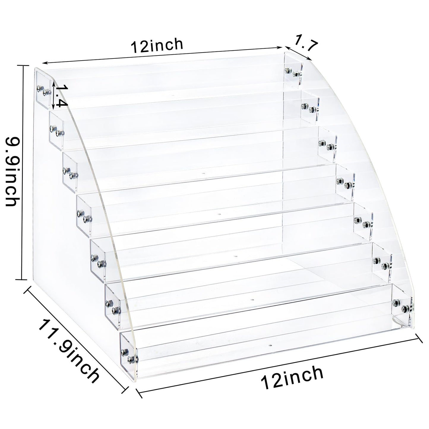 SOUJOY 7 Tier Sunglass Organizer Stand, Acrylic Sunglass Holder, Clear Nail Polish Display Stand, Eyewear Countertop Storage Tray for Highlighting Glasses, Makeup, Essential Oil