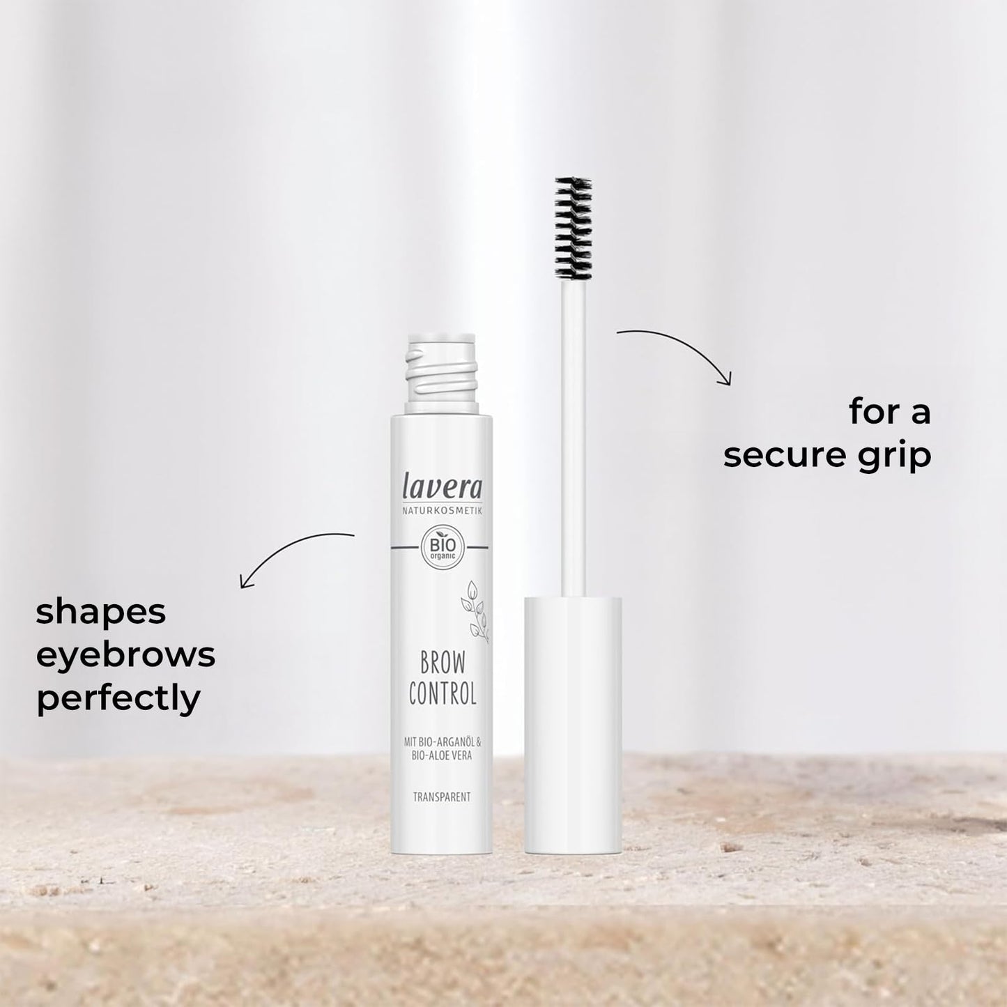 lavera Brow Control - Transparent 01 - Eyebrow Gel with Aloe Vera & Argan Oil for Lang Lasting Results - Fixating Brow Gel - Eye Make Up - PETA Certified - Vegan - Made in Germany - 0.3 Fl Oz