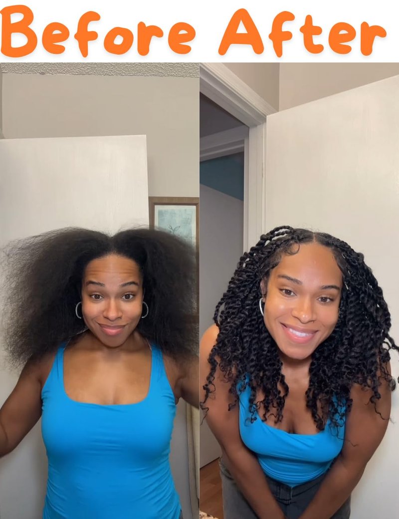Style Icon 1 Bundle Afro Kinkys Bulk Human Hair (12", Natural Black) - Twist Braids - Curly Hair Extensions- Dreadlocks - Loc Braiding Hair