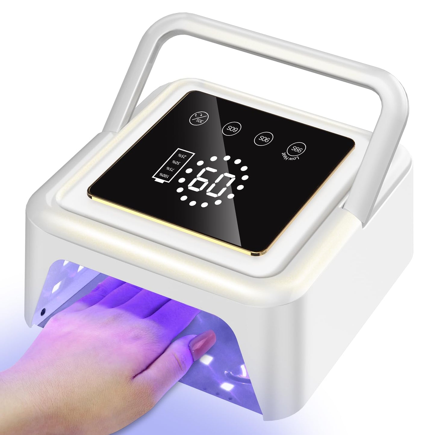 Subay UV Nail Lamp 108W, UV Light for Gel Nail Polish, Cordless LED Nail Lamp with 36 Beads & Touch Display, Nail Light with 4 Timer Mode & Auto Sensor, Fast Curing Nail Dryer for Salon & Home, Purple