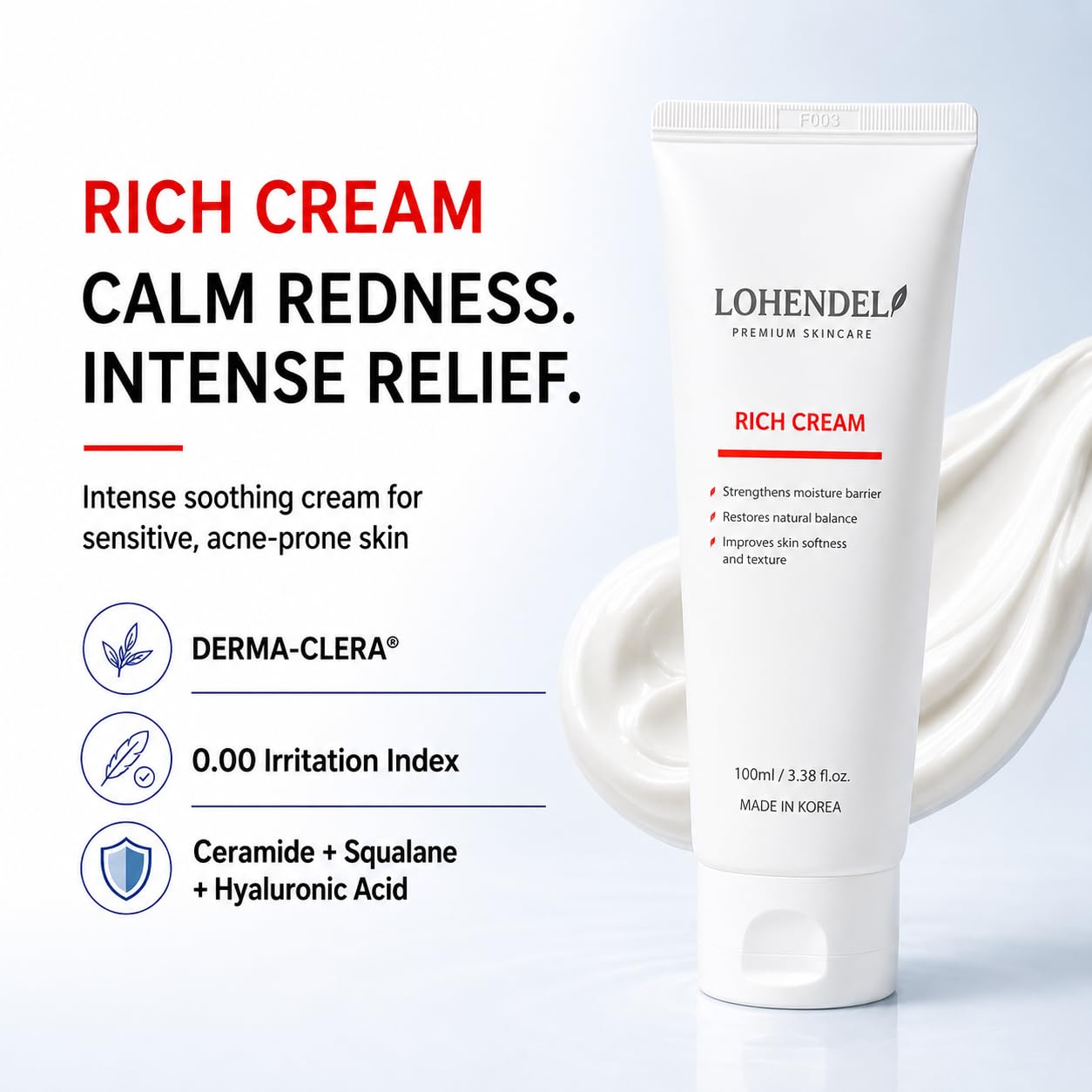 LOHENDEL Rich Cream - Soothe Irritated Skin, Intense Moisturizer