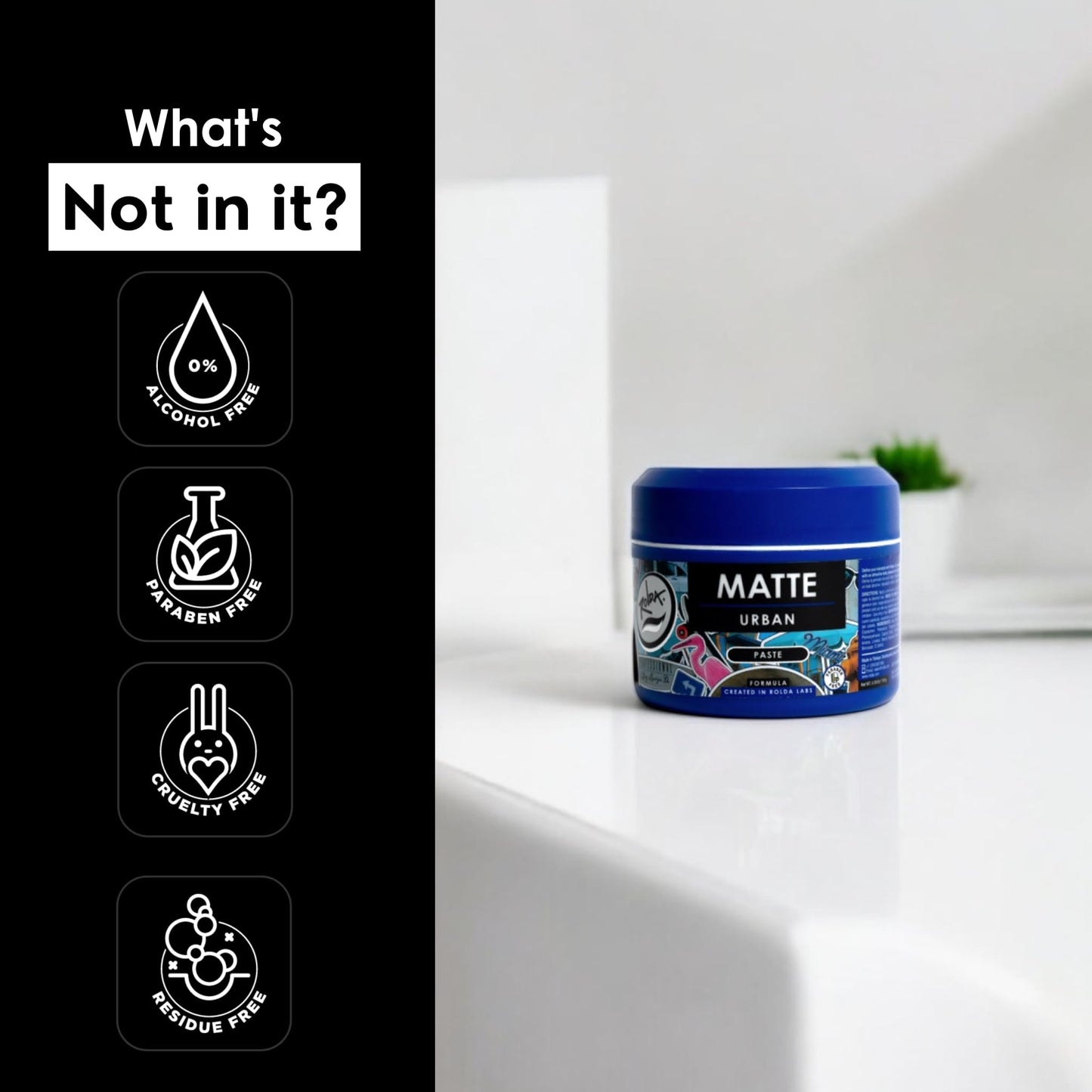 Rolda Matte Hair Paste - Water-Based Hair Styling Clay for Men - Medium Hold, No Shine, Adds Volume & Texture - Matte Finish for Short to Medium Hair (5.29 fl oz)