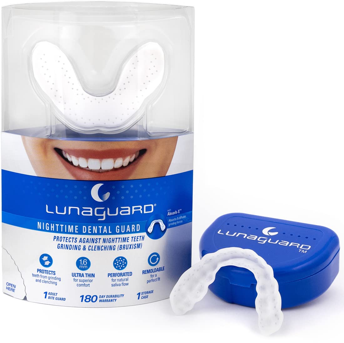 LunaGuard Nighttime Dental Protector – Comfortable Mouth Guard for Bruxism - Custom Fitted Protection for Teeth Grinding and Jaw Clenching Plus Storage Case