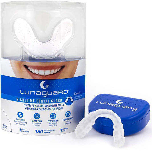 LunaGuard Nighttime Dental Protector – Comfortable Mouth Guard for Bruxism - Custom Fitted Protection for Teeth Grinding and Jaw Clenching Plus Storage Case
