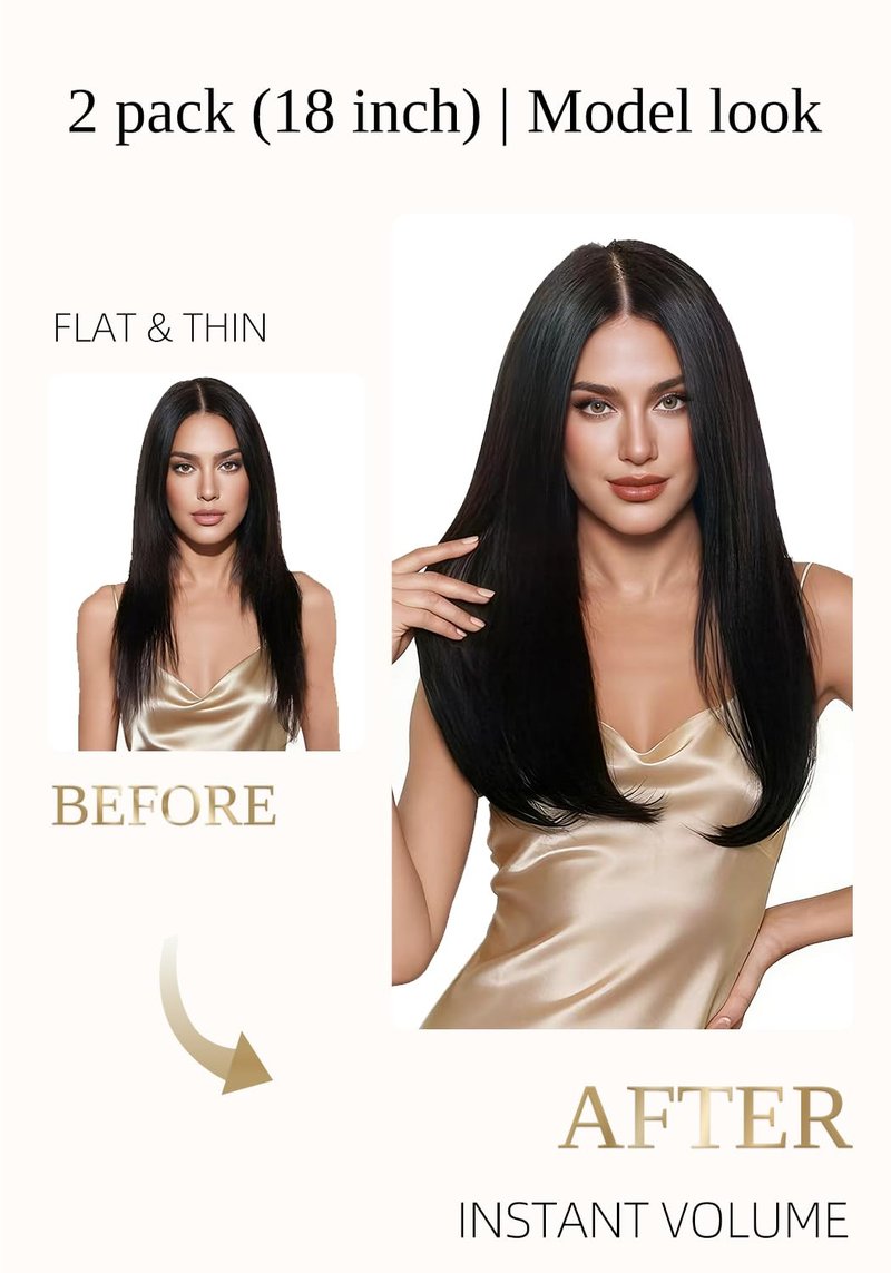 Real Human Hair Tape-In Extensions - 16 Inch, 20 Pcs, Jet Black | Seamless & Invisible Double-Sided Design