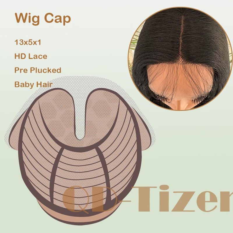 QD-Tizer Synthetic Lace Front Wigs for Black Women Straight Long Hair Wig Pre Plucked Bleached Knots with Baby Hair Heat Resistant Full Wigs Glueless
