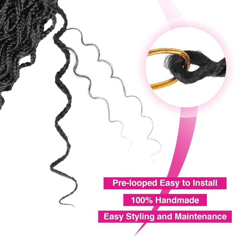 Curly Crochet Hair Extensions - 24 Inch Brown Hair for Black Women | Perfect for Locs & Box Braids
