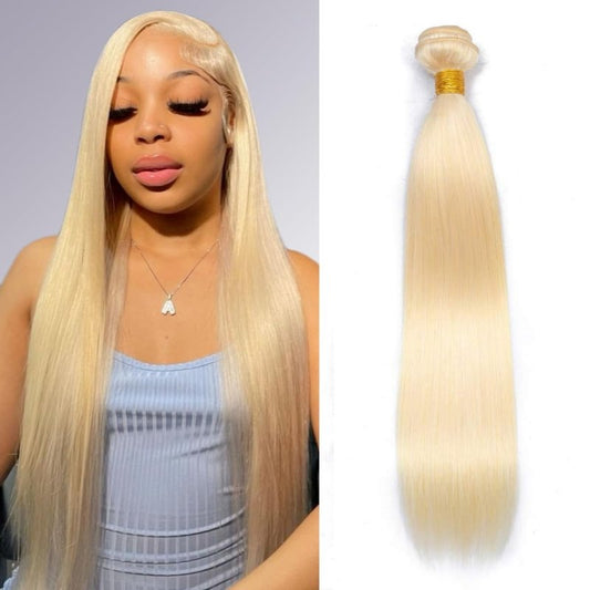613 Blonde Human Hair Bundles - 20 Inch Straight 100% Unprocessed Brazilian Virgin Hair Extensions for Women