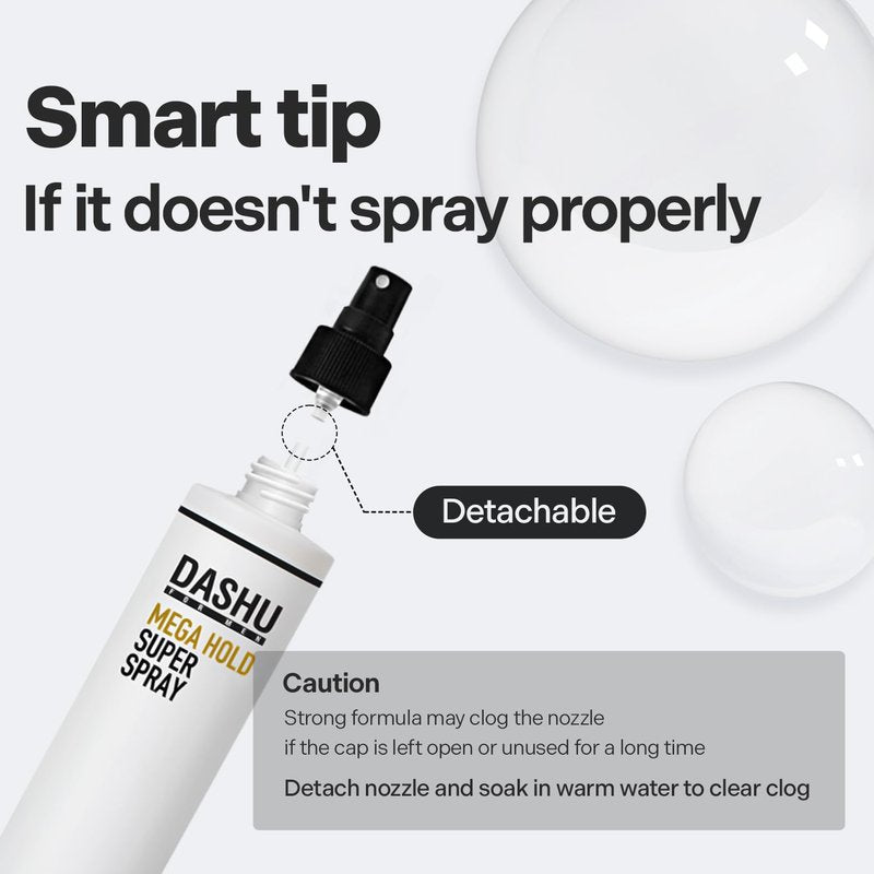DASHU Hairspray, Mega Hold, Super Hair Spray Extra, Detangler , Long-Lasting , Weather-Resistant, Frizz Ease, Korean Hair Care, 8.45fl oz (Two Bundle)