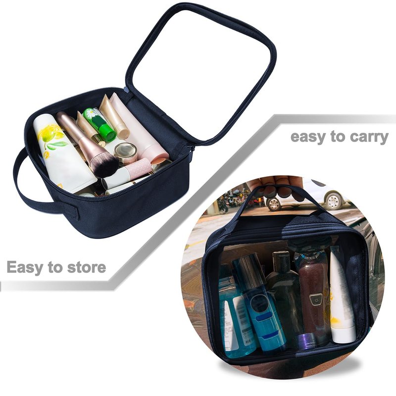 ANRUI TSA Approved Toiletry Bag, 5 Pcs TSA Clear Travel Bags With Handle Strap, Makeup Bag for Liquids, Toiletries, Cosmetics, Gifts for Women and Men, Darkblue