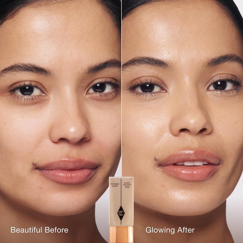 Charlotte Tilbury Wonderglow Face Primer - Soft-Focus, Illuminating Dewy Primer to Hydrate & Blur the Look of Imperfections, Fine Lines & Wrinkles - Infused with Hyaluronic Acid & Rosehip Oil (15ml)