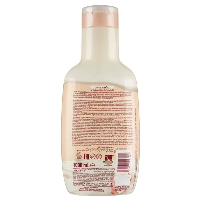Malizia Bathfoam Talc 1000 ml/33.81 fl.oz