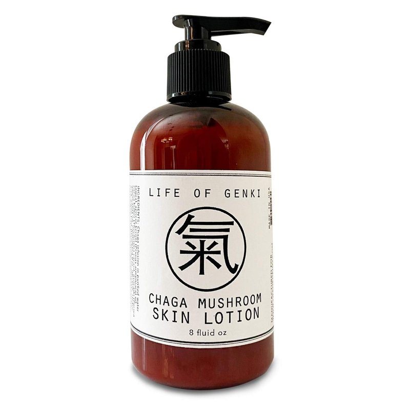 life of genki USA Made Vegan all Natural Chaga Mushroom skin lotion cream Moisturizing skin cream apricot kernel oil